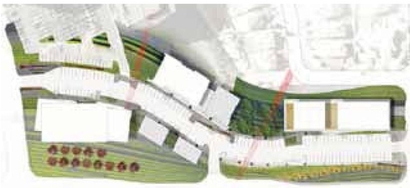 Construction site plan for project from page 9 of the file 'Urban Design Panel - Formal Submission'