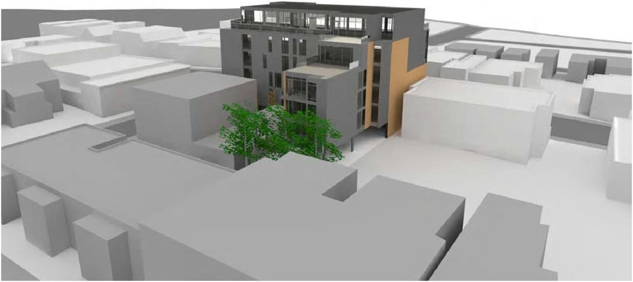 Rendering of building from page 5 of the file 'Urban Design Brief D07-12-11-0166'
