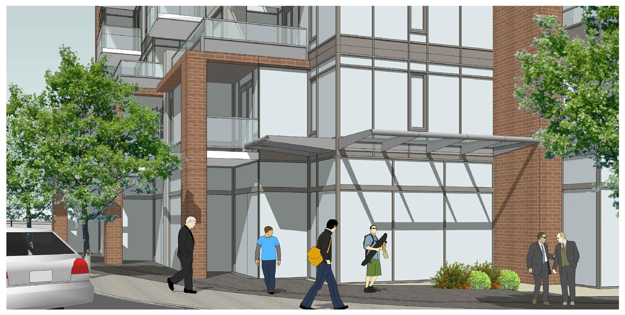 Rendering of building from page 1 of the file 'Revised Streetscape View 4 D07-12-11-0206'