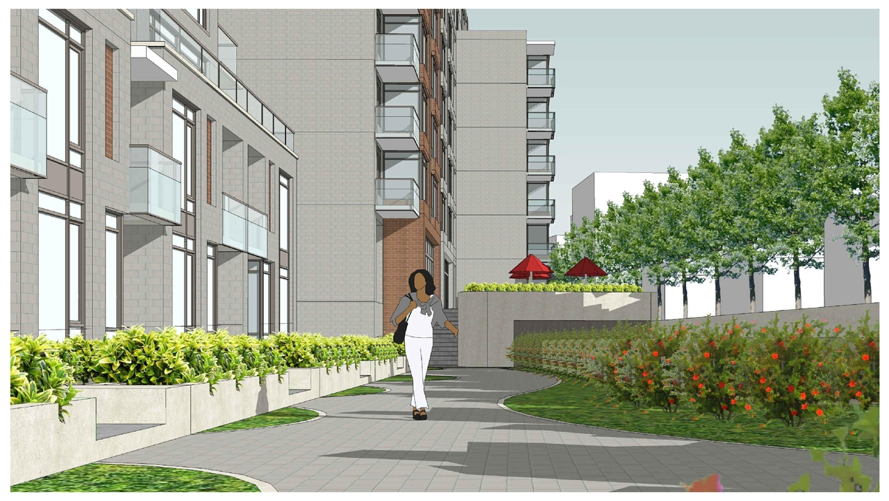 Rendering of building from page 1 of the file 'Revised Streetscape View 4 D07-12-11-0206'