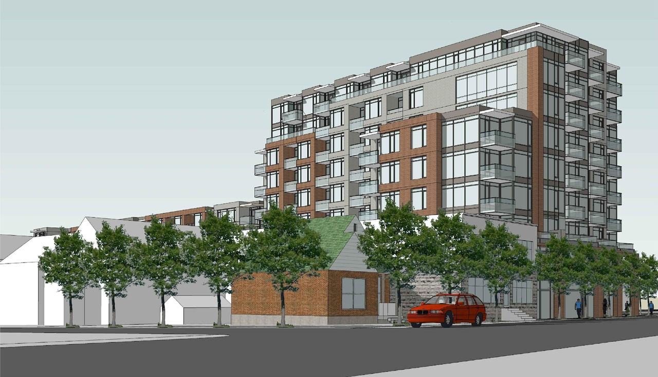 Rendering of building from page 1 of the file 'Revised Streetscape View 1 D07-12-11-0206'