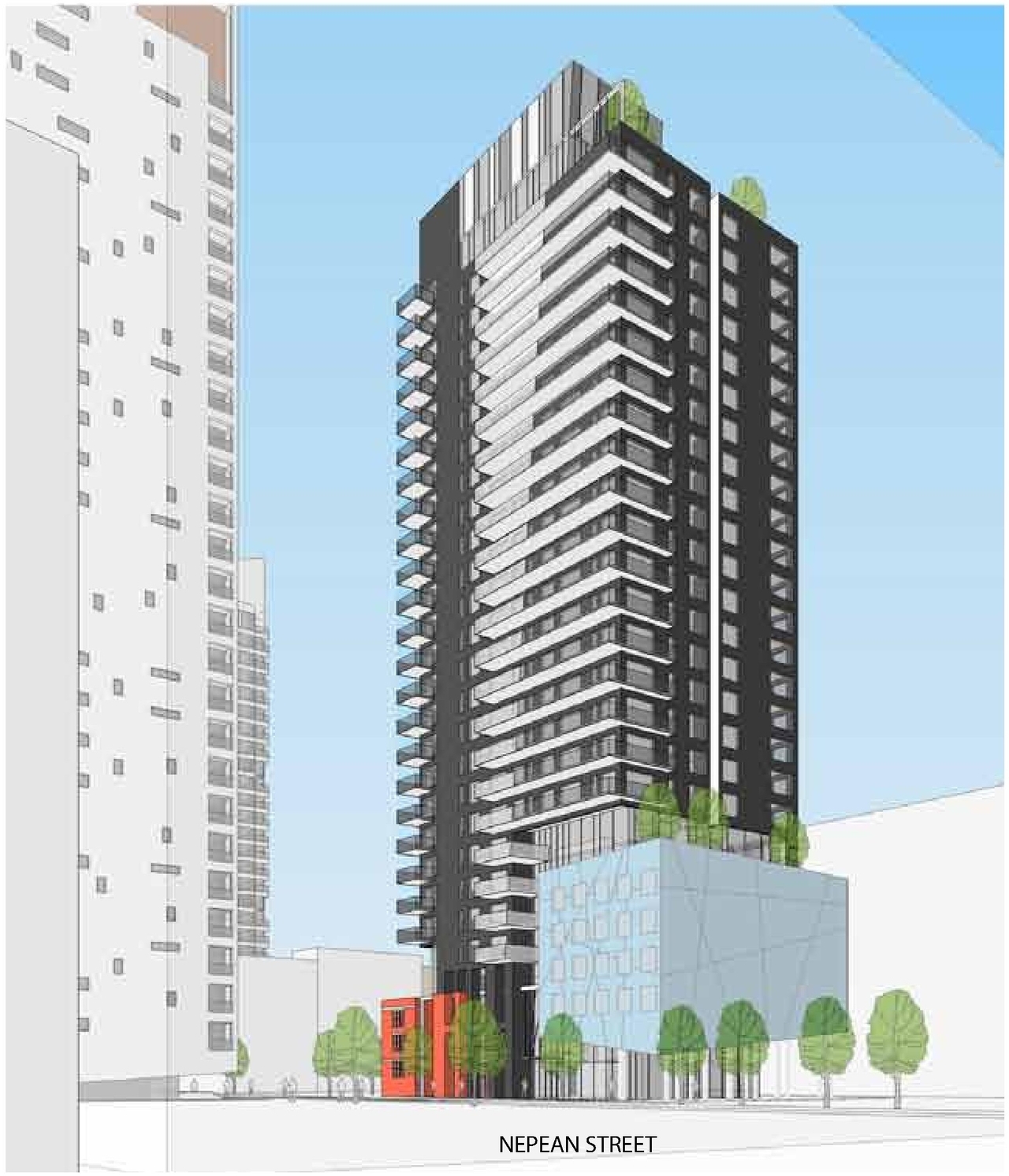Rendering of building from page 10 of the file 'Urban Design Brief D07-12-11-0227'