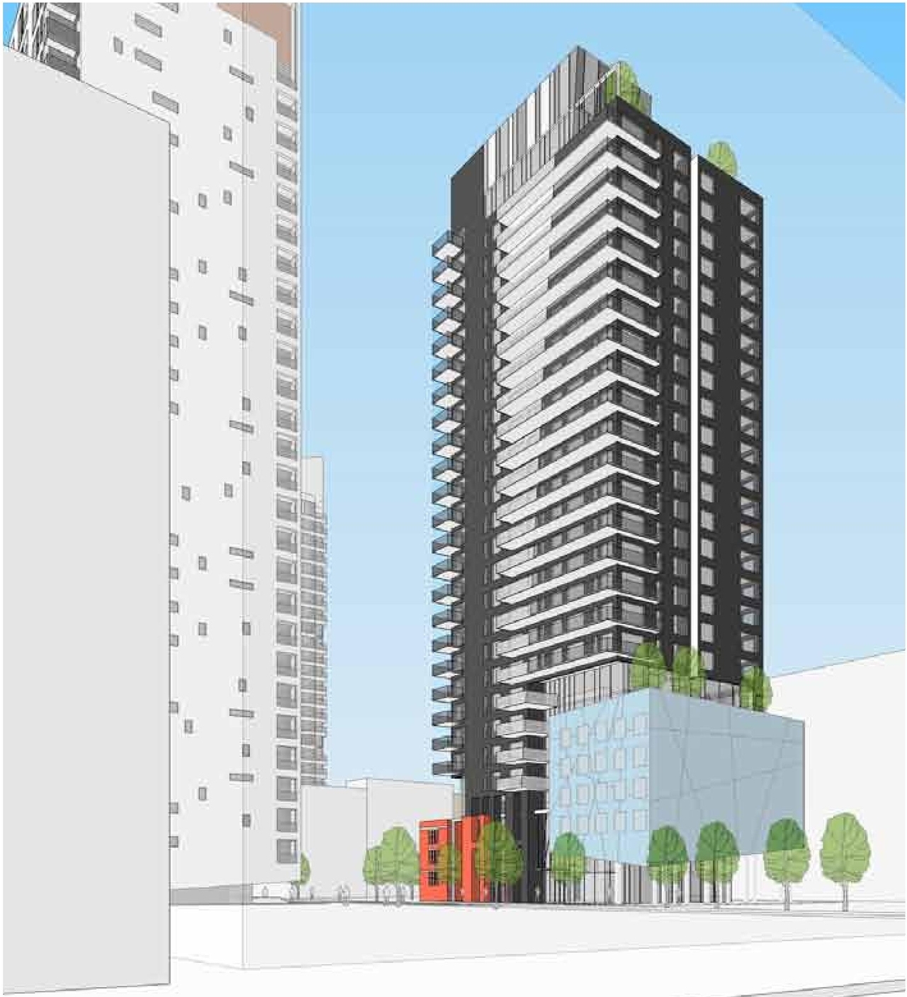 Rendering of building from page 17 of the file 'Urban Design Brief D07-12-11-0227'