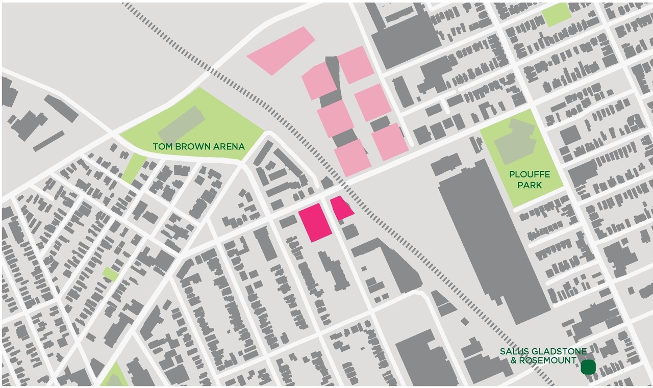 Construction site plan for project from page 9 of the file '1040 and 1050 Somerset Street West Urban Design Brief1'