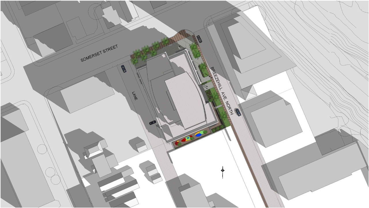 Construction site plan for project from page 20 of the file '1040 and 1050 Somerset Street West Urban Design Brief1'