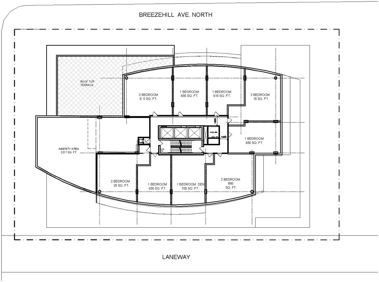 Floor plan for project from page 25 of the file '1040 and 1050 Somerset Street West Urban Design Brief1'