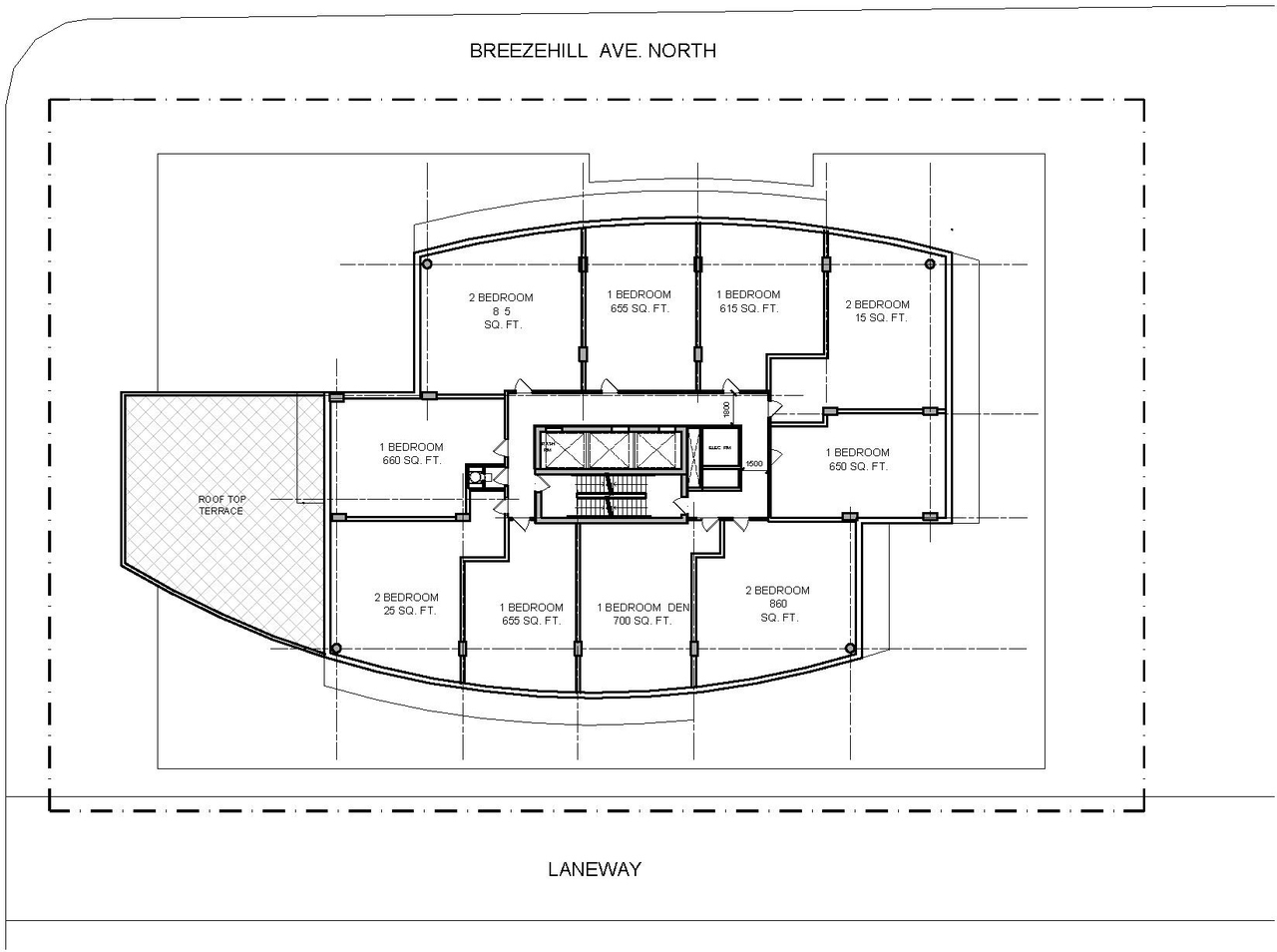 Floor plan for project from page 26 of the file '1040 and 1050 Somerset Street West Urban Design Brief1'