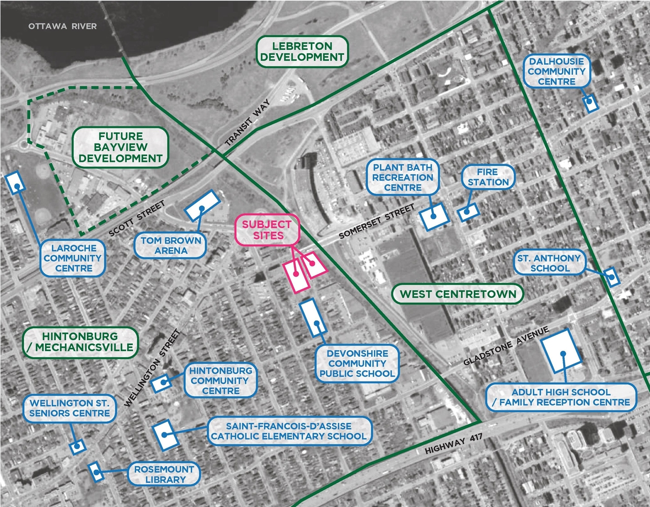 Construction site plan for project from page 4 of the file '1040 and 1050 Somerset Street West Urban Design Brief1'