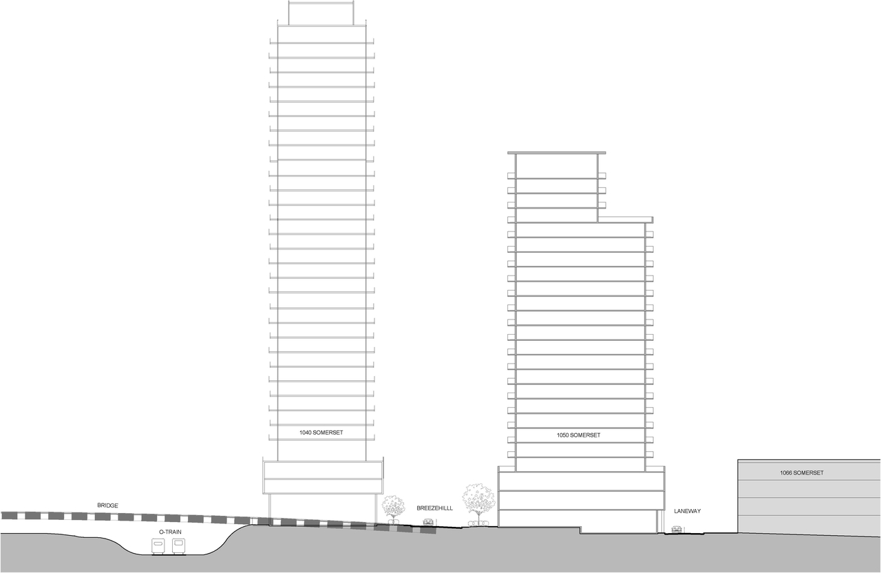 Rendering of building from page 43 of the file '1040 and 1050 Somerset Street West Urban Design Brief1'