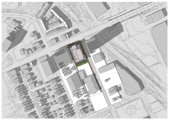 Construction site plan for project from page 44 of the file '1040 and 1050 Somerset Street West Urban Design Brief1'
