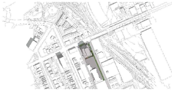 Construction site plan for project from page 45 of the file '1040 and 1050 Somerset Street West Urban Design Brief1'