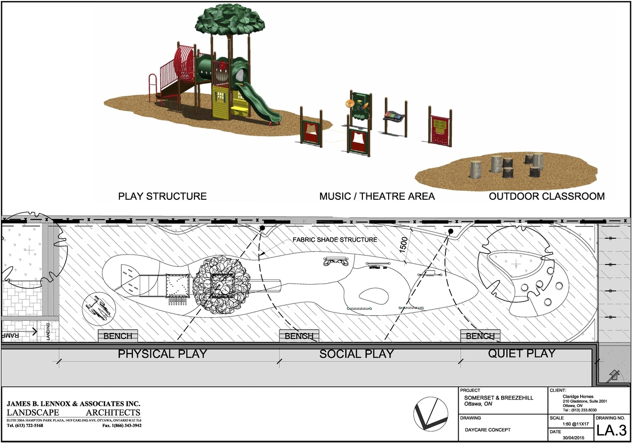 Construction site plan for project from page 49 of the file '1040 and 1050 Somerset Street West Urban Design Brief1'