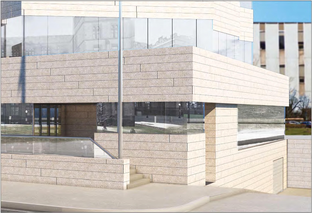 Rendering of building from page 20 of the file 'Formal Design Review Submission.'