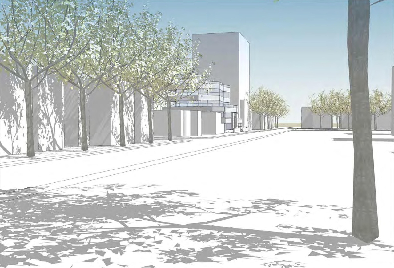 Rendering of building from page 25 of the file 'Formal Design Review Submission.'