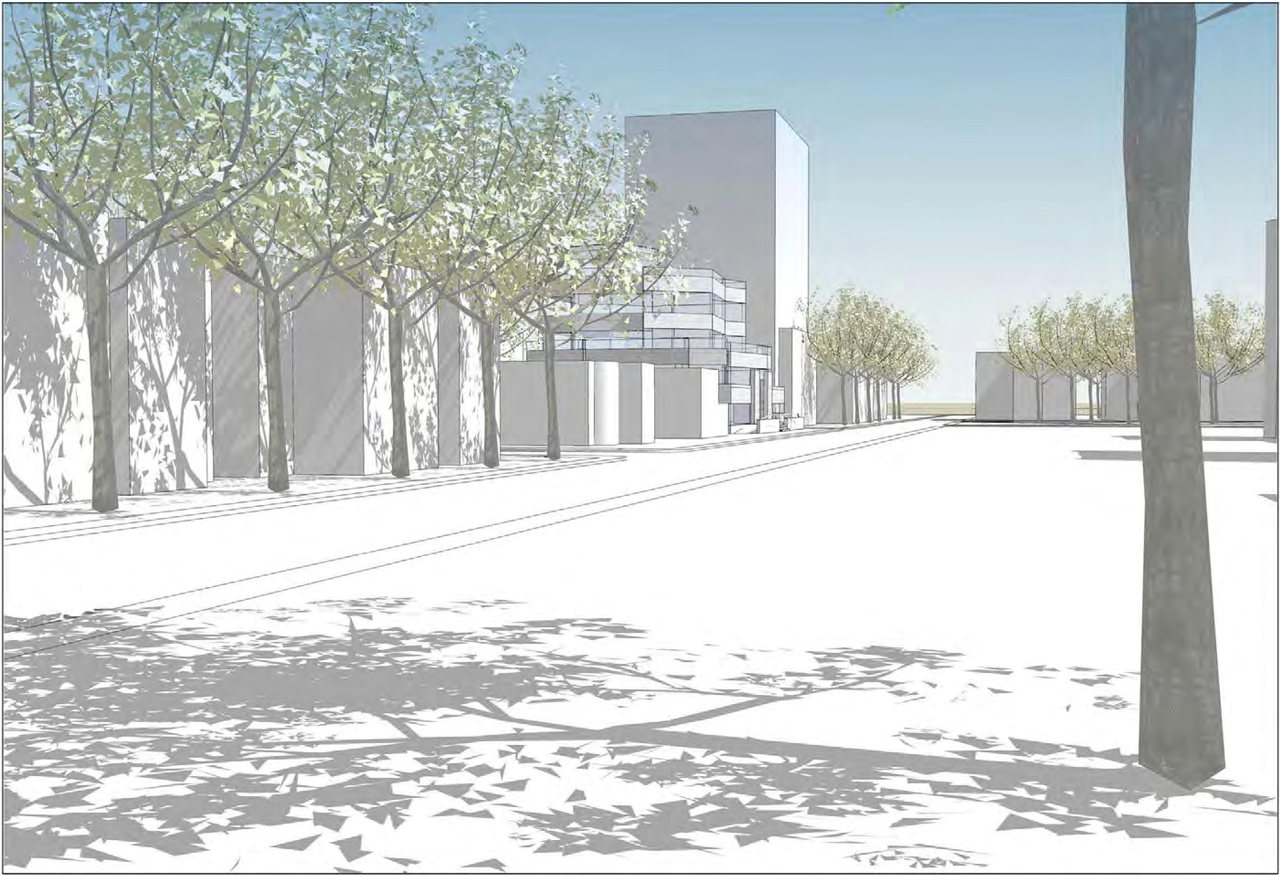 Rendering of building from page 25 of the file 'Formal Design Review Submission.'