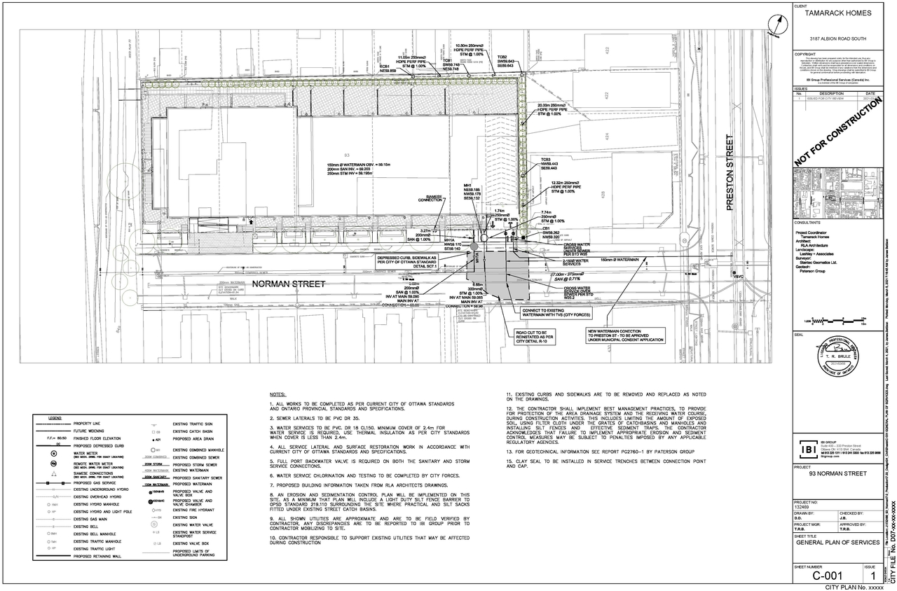 Construction site plan for project from page 15 of the file '93 Norman - UDRP Presentation May 2021'