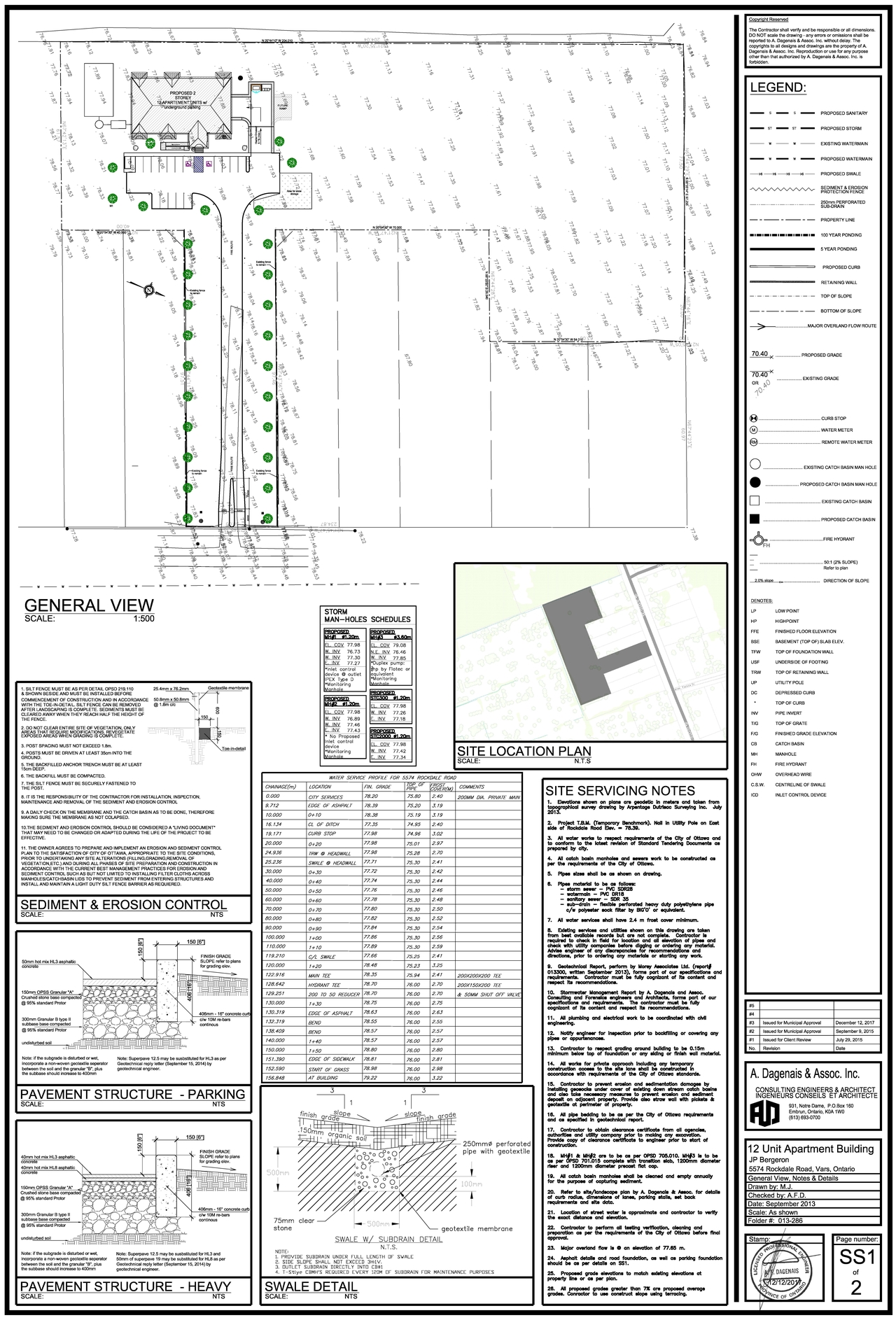 Construction site plan for project from page 1 of the file 'D07-12-14-0007 - General View & Details Plan - Revision 4'