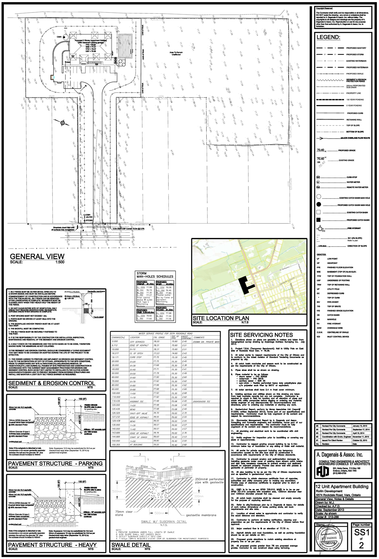 Construction site plan for project from page 1 of the file 'D07-12-14-0007 General View & Details Plan - Revision 3'