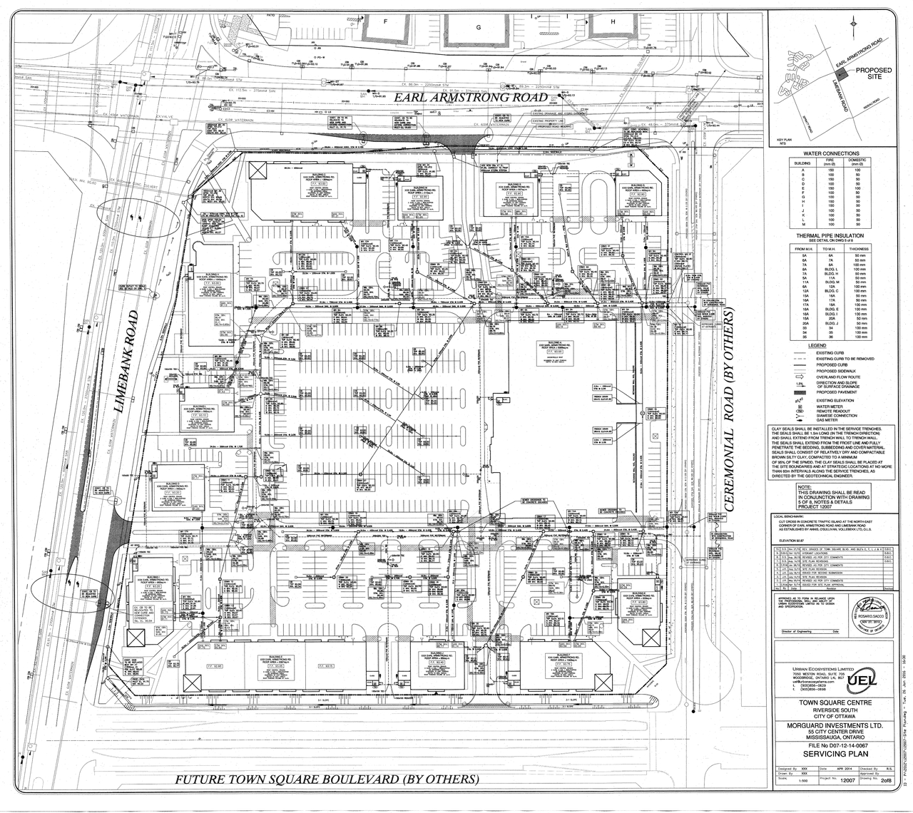 Construction site plan for project from page 113 of the file 'D07-12-14-0067 Servicing Design Brief, Storm Report and Engineering Plans Sub2'