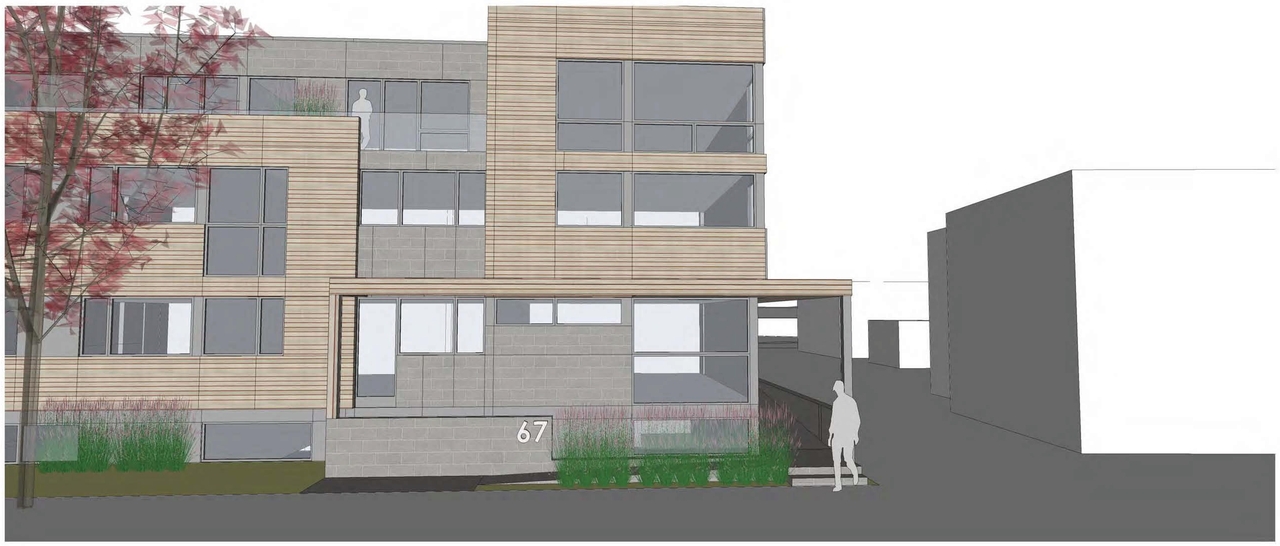 Rendering of building from page 1 of the file 'D07-12-14-0078 perspectives'