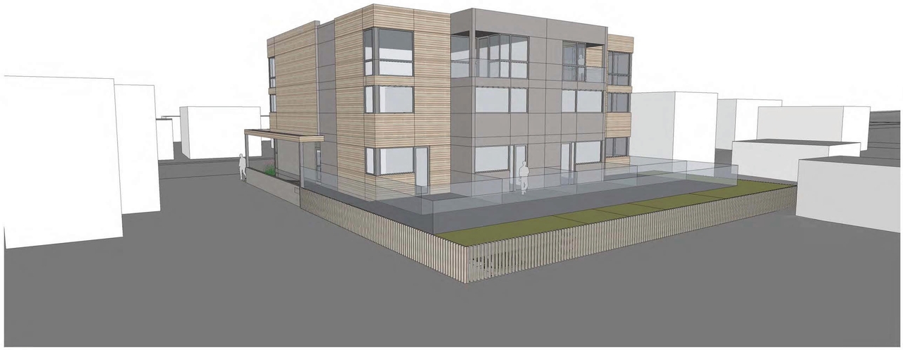 Rendering of building from page 1 of the file 'D07-12-14-0078 perspectives'