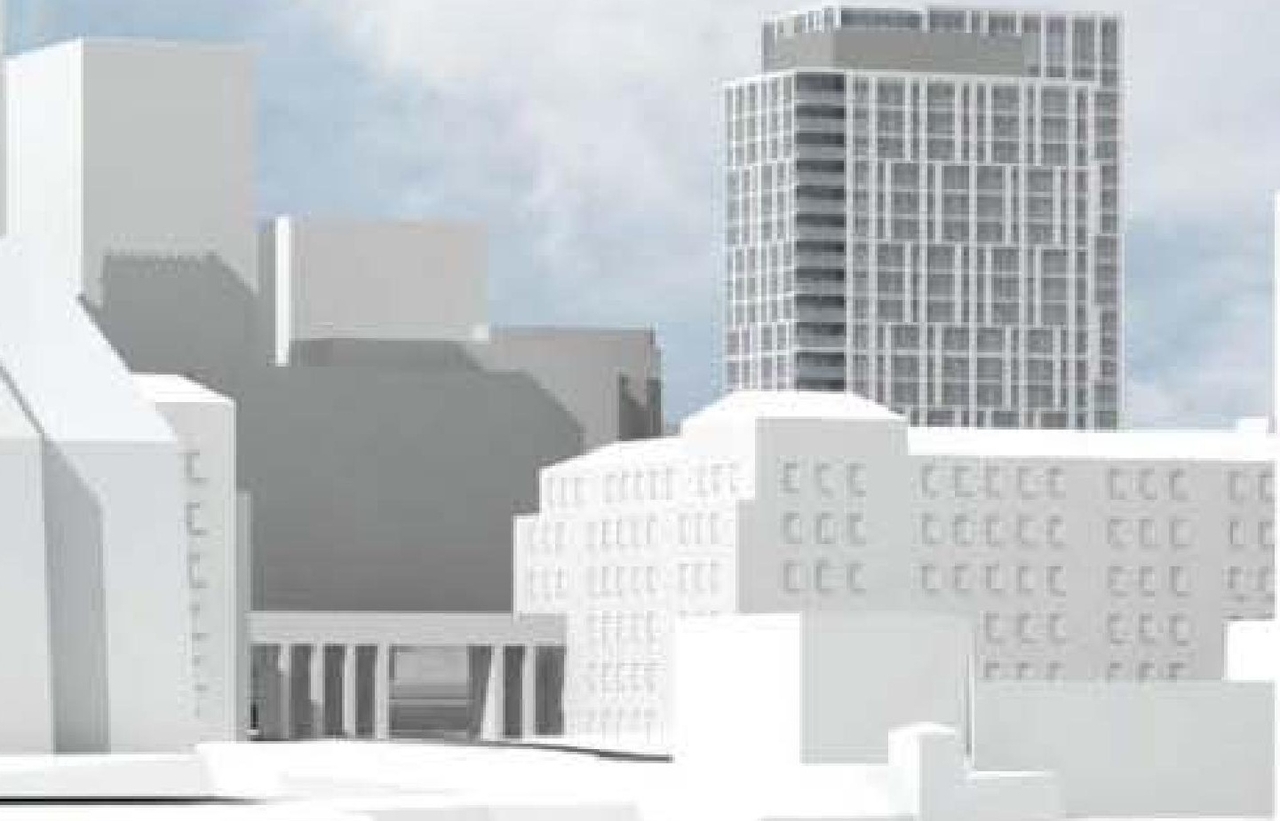 Rendering of building from page 23 of the file 'D07-12-15-0117 Design Brief REVISION 1'