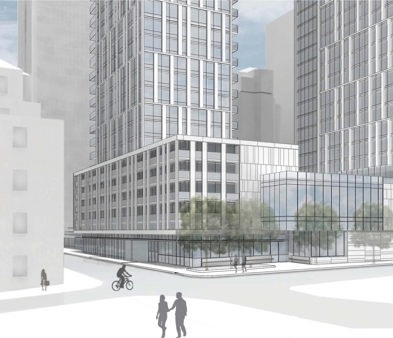 Rendering of building from page 29 of the file 'D07-12-15-0117 Design Brief REVISION 1'