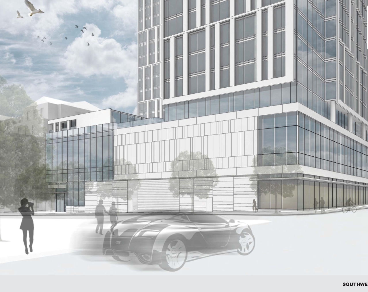 Rendering of building from page 30 of the file 'D07-12-15-0117 Design Brief REVISION 1'