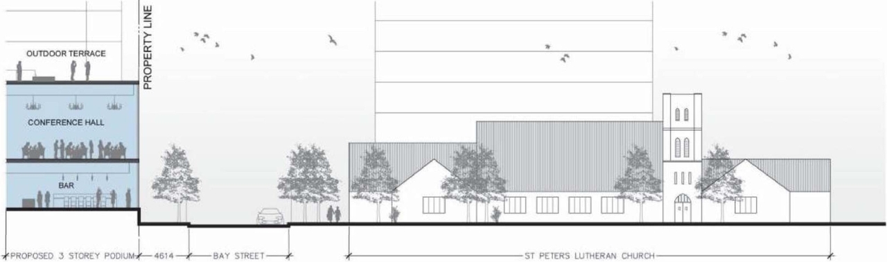 Rendering of building from page 51 of the file 'D07-12-15-0117 Design Brief REVISION 1'