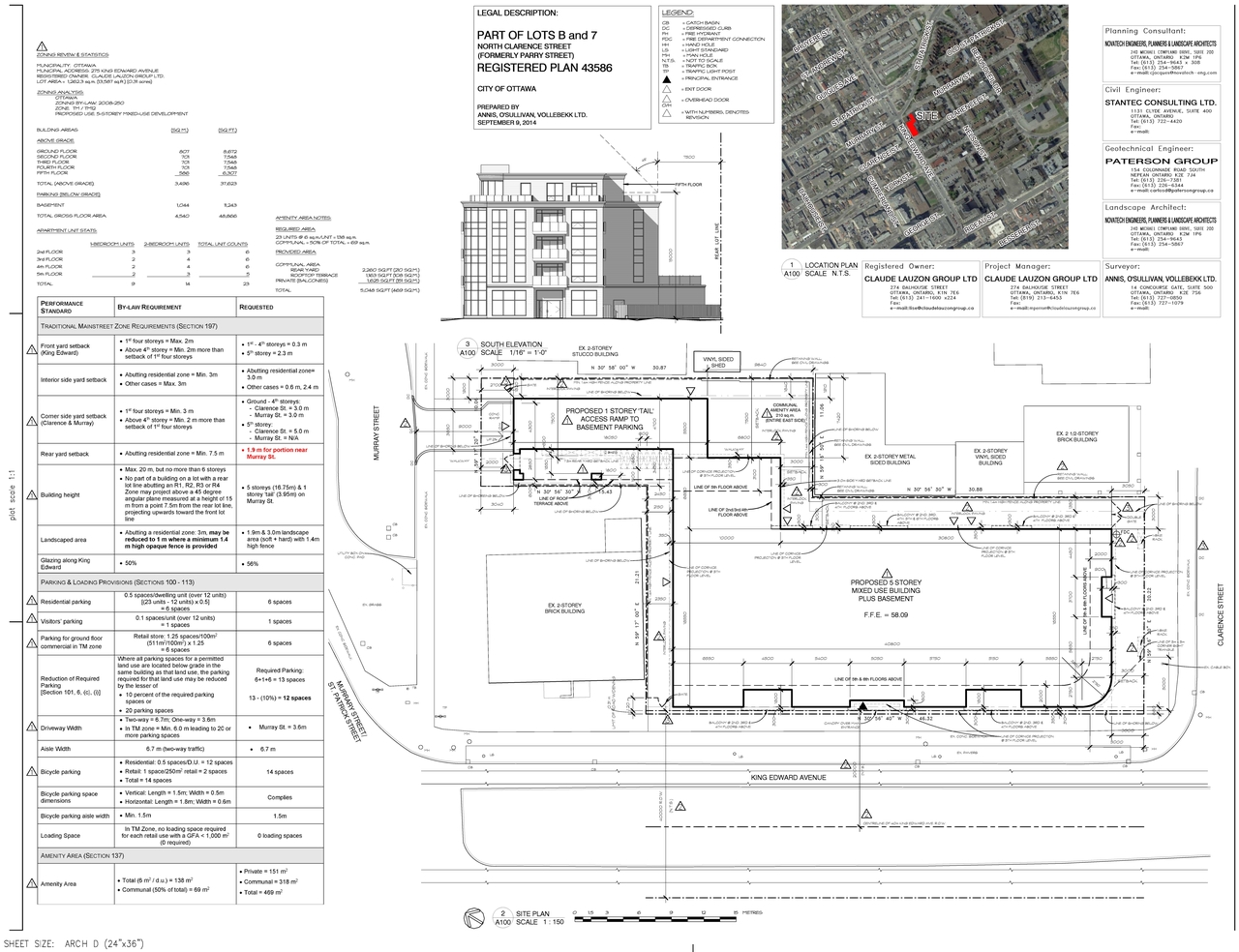 Construction site plan for project from page 1 of the file 'October 2016 - D07-12-16-0045 - Floor Plans & Elevations'