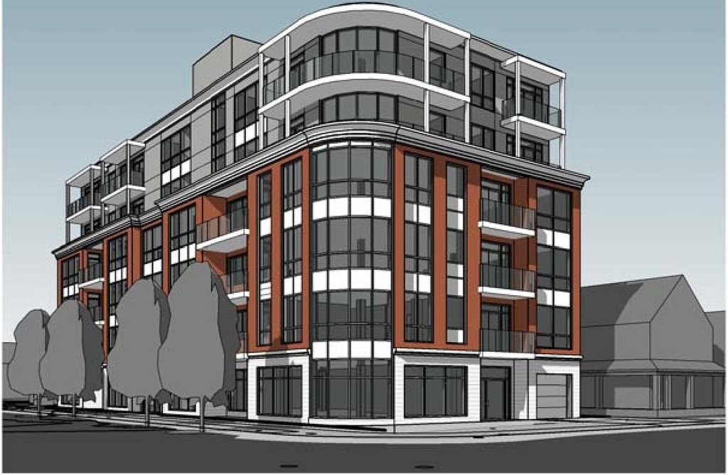 Rendering of building from page 1 of the file 'D07-12-16-0045 Urban Design Review Panel Submission'