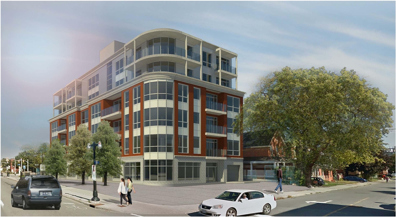 Rendering of building from page 17 of the file 'D07-12-16-0045 Urban Design Review Panel Submission'