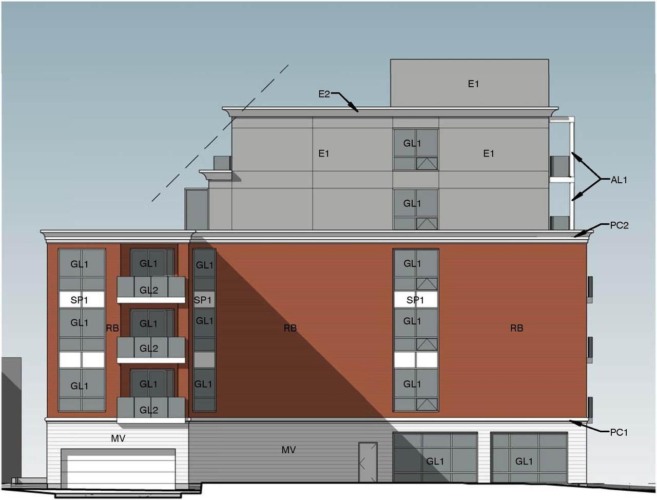 Rendering of building from page 25 of the file 'D07-12-16-0045 Urban Design Review Panel Submission'