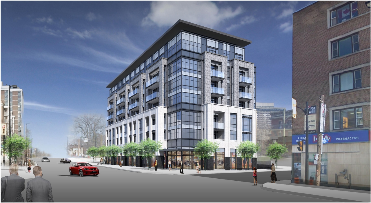 Rendering of building from page 1 of the file 'Urban Design Review Package_594 Rideau Street'