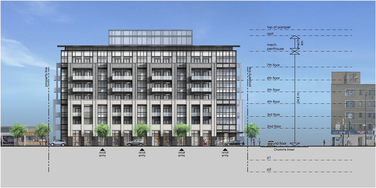 Rendering of building from page 19 of the file 'Urban Design Review Package_594 Rideau Street'