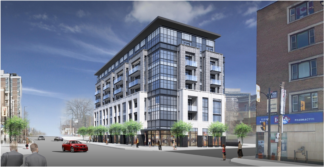 Rendering of building from page 25 of the file 'Urban Design Review Package_594 Rideau Street'