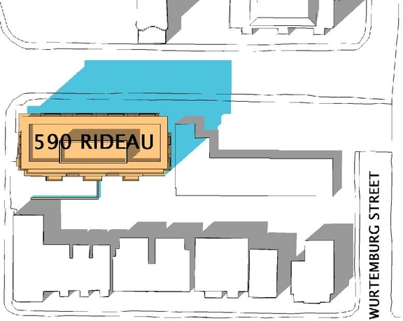 Construction site plan for project from page 30 of the file 'Urban Design Review Package_594 Rideau Street'