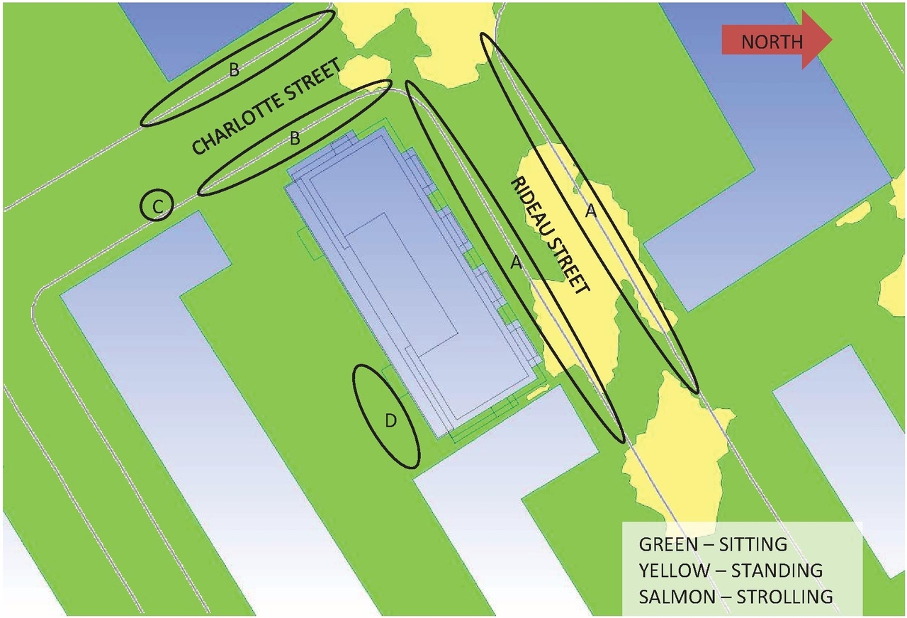 Construction site plan for project from page 35 of the file 'Urban Design Review Package_594 Rideau Street'