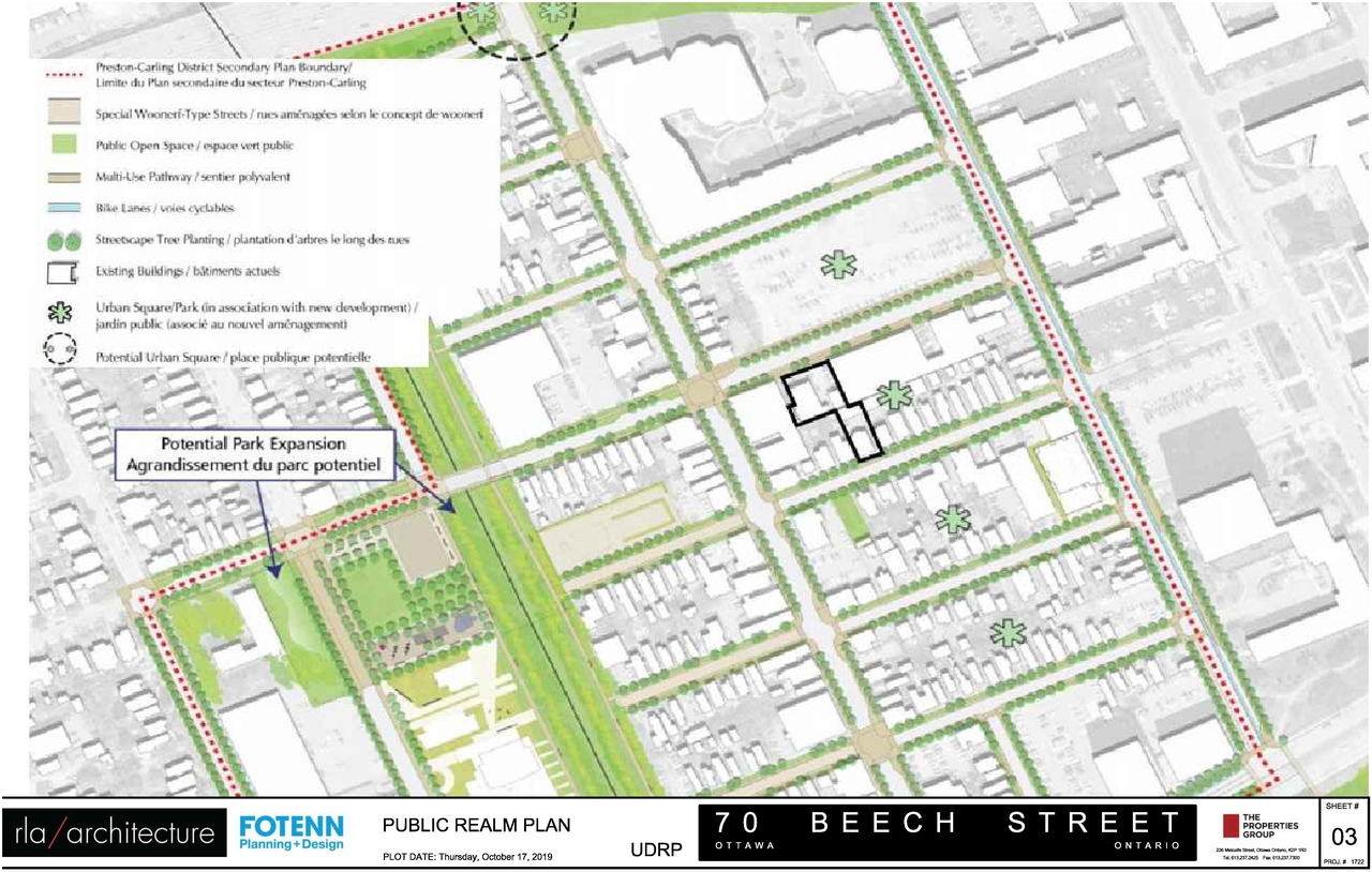 Construction site plan for project from page 4 of the file '2019-10-28 - Design Brief - Urban Design Review Panel - D07-12-19-0054'