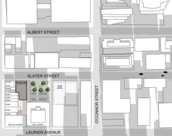 Construction site plan for project from page 4 of the file '2019-06-03 - Floor Plans, Elevations, Shadow Study'