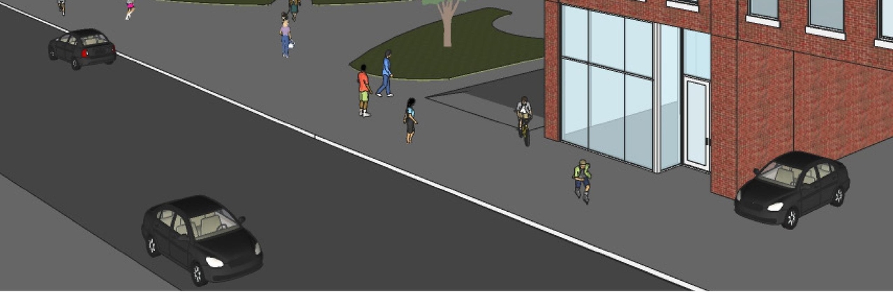 Rendering of building from page 1 of the file '2019-06-03 - Design Brief'