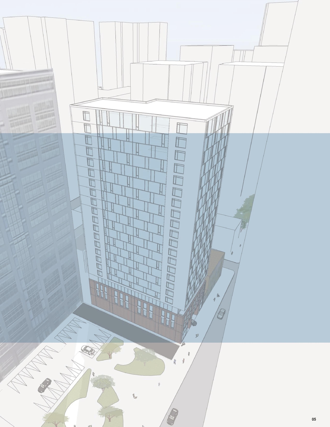 Rendering of building from page 5 of the file '2019-06-03 - Design Brief'