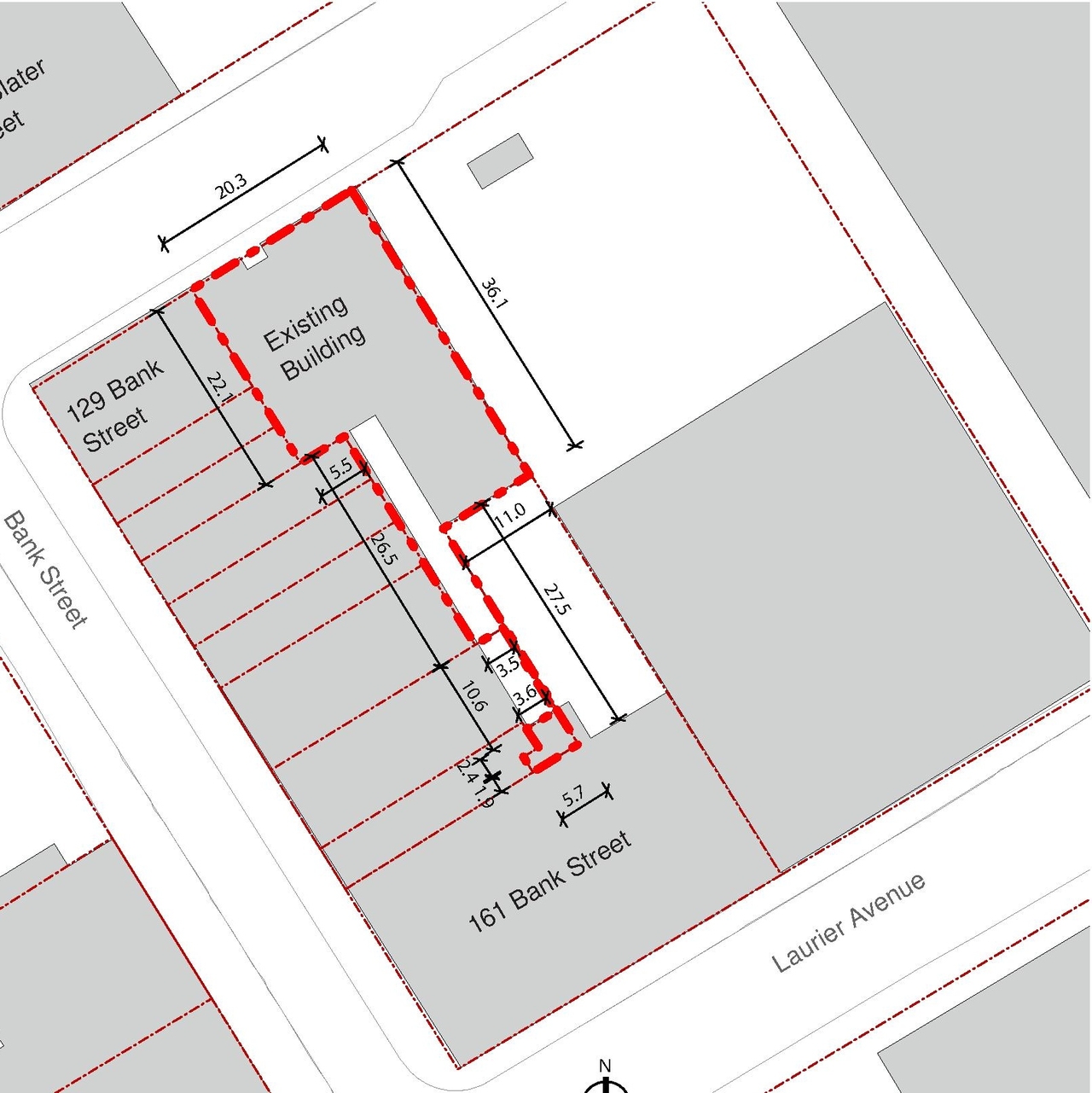 Construction site plan for project from page 7 of the file '2019-06-03 - Design Brief'