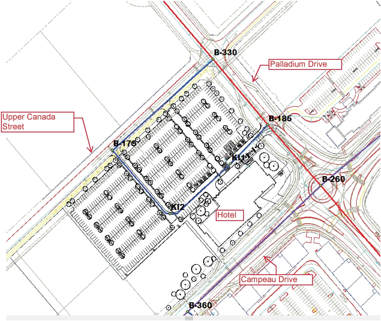 Construction site plan for project from page 19 of the file '2019-11-05 - Design Brief - D07-12-19-0122'