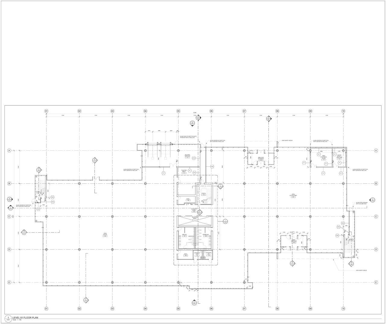 Floor plan for project from page 1 of the file '2019-11-05 - Level 1 Floor Plan - D07-12-19-0122'