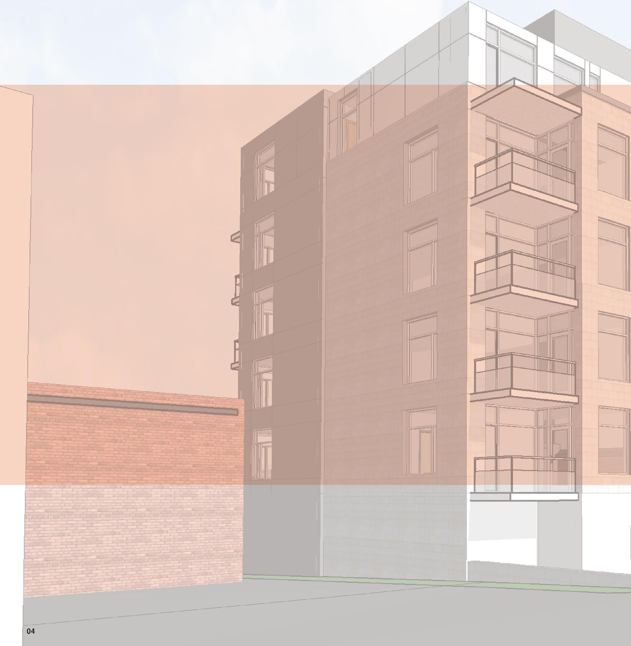 Rendering of building from page 4 of the file '2019-08-12 - Design Brief - D07-12-19-0126'