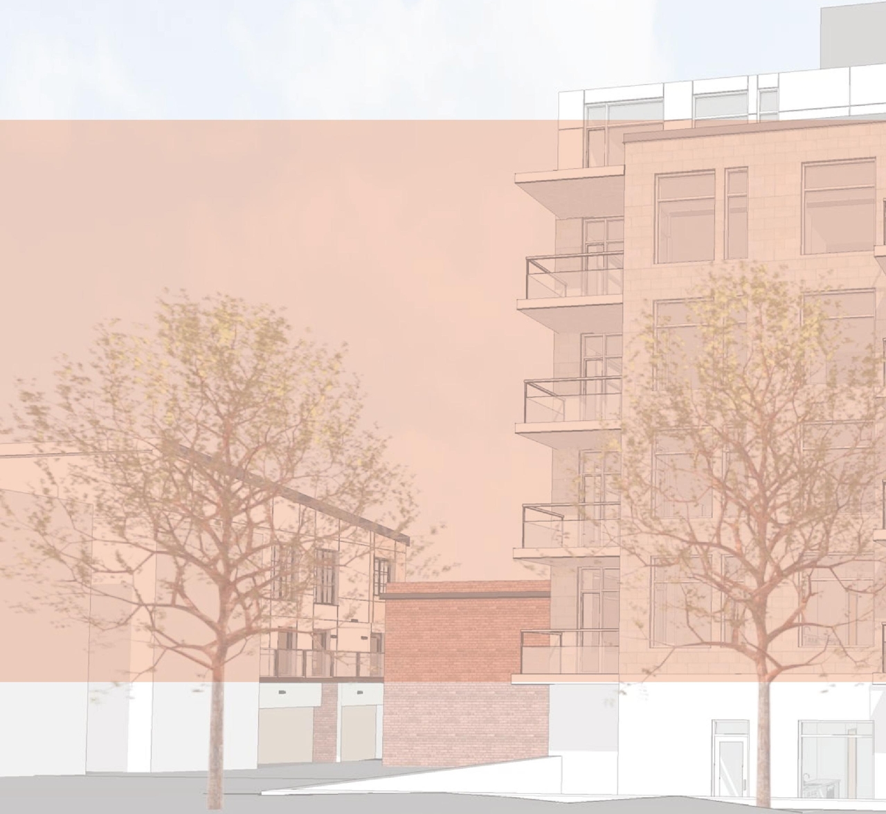 Rendering of building from page 18 of the file '2019-08-12 - Design Brief - D07-12-19-0126'