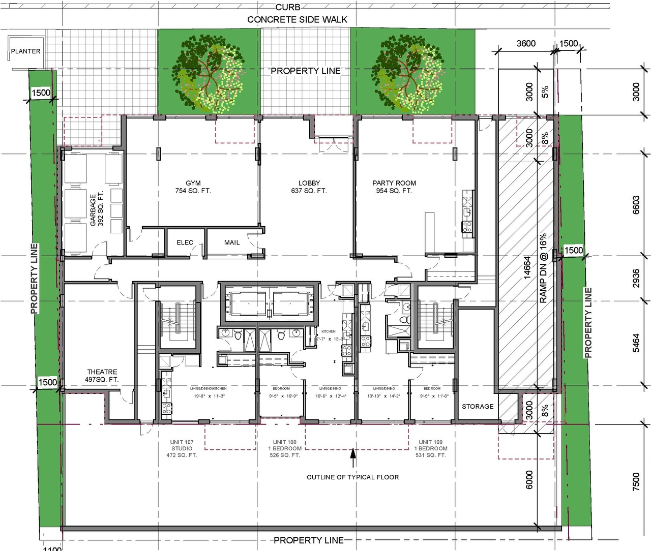 Floor plan for project from page 23 of the file '2019-08-12 - Design Brief - D07-12-19-0126'