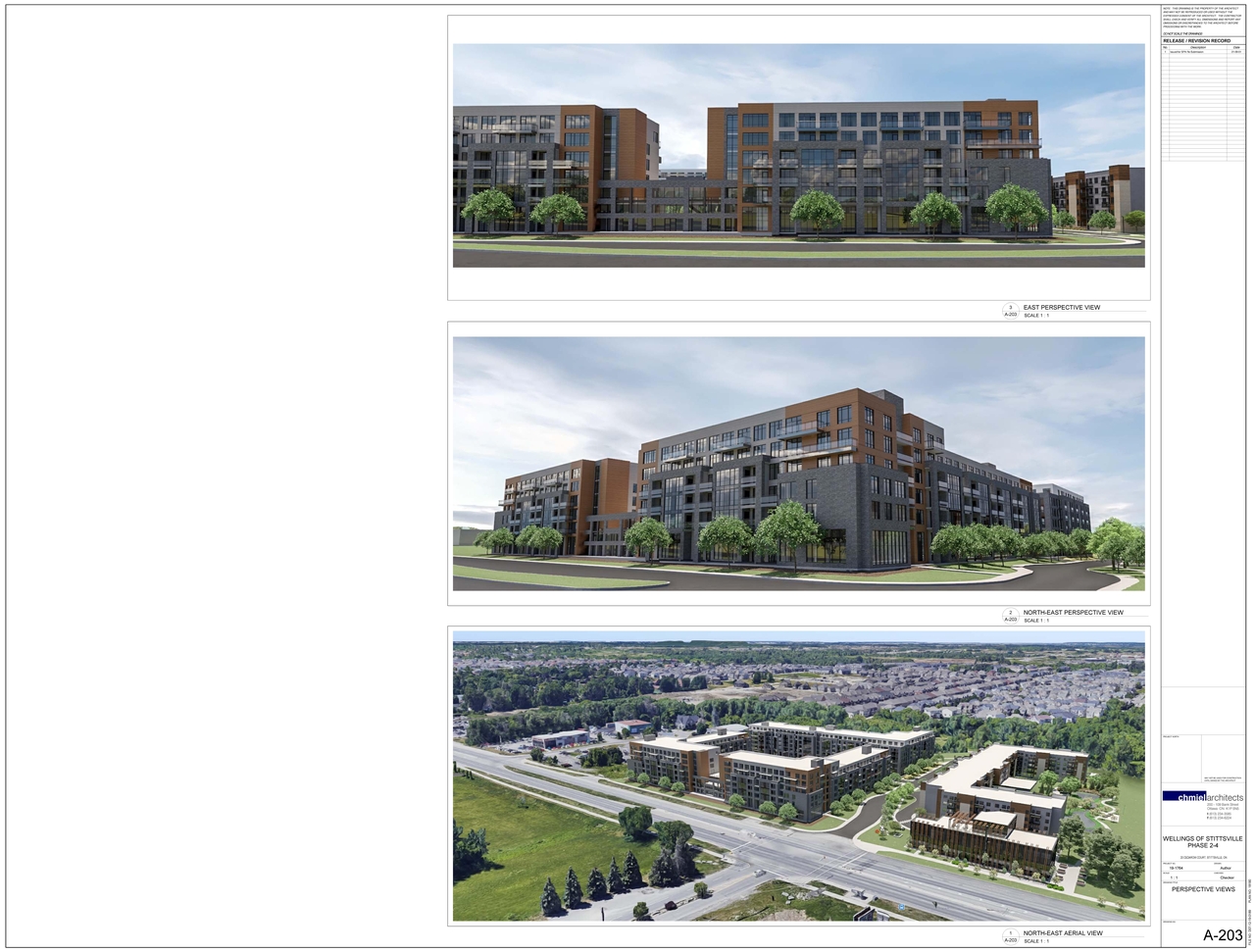 Rendering of building from page 18 of the file '2021-09-15 - Floor Plans and Elevations and Renderings - D07-12-19-0189'