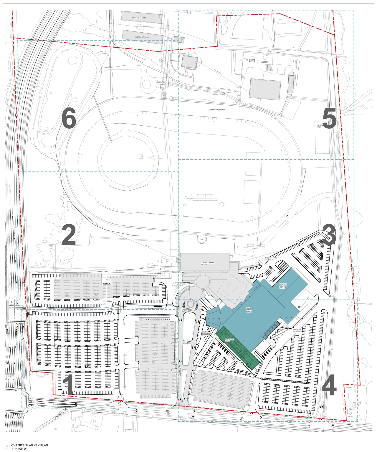Construction site plan for project from page 2 of the file '2020-04-28 - Site Plans, Main Floor Plan, Elevations, Shuttle Bus Route Plan - D07-12-19-0191'
